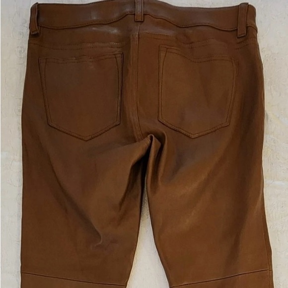 LUXURIOUSLY SOFT Lauren Ralph Lauren Leather Caramel Women's Pants, Size 12 - Picture 3 of 6